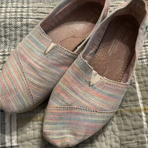 TOMS Multicolor Striped Slip-On Shoes size 6.5